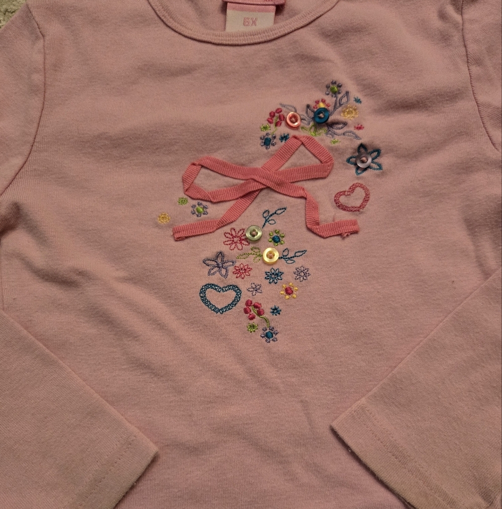 Vintage Y2k Zana-Di Embroidered Flowers Long Sleeved Shirt - Picture 2 of 5
